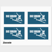 Sticker Rectangulaire Big Squaw Maine Skier (Feuille)