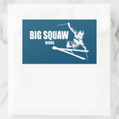 Sticker Rectangulaire Big Squaw Maine Skier (Sac)