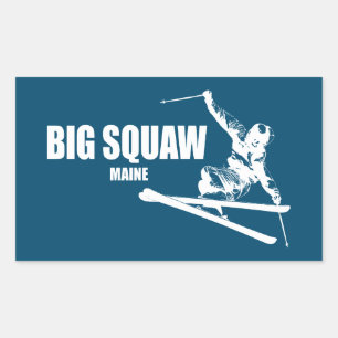 Sticker Rectangulaire Big Squaw Maine Skier