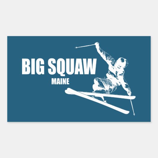 Sticker Rectangulaire Big Squaw Maine Skier (Devant)