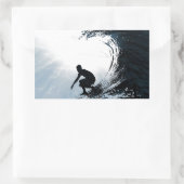 Sticker Rectangulaire Big Wave Surfer (Sac)