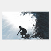 Sticker Rectangulaire Big Wave Surfer (Devant)