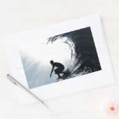 Sticker Rectangulaire Big Wave Surfer (Enveloppe)