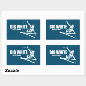 Sticker Rectangulaire Big White Skier Colombie-Britannique (Feuille)