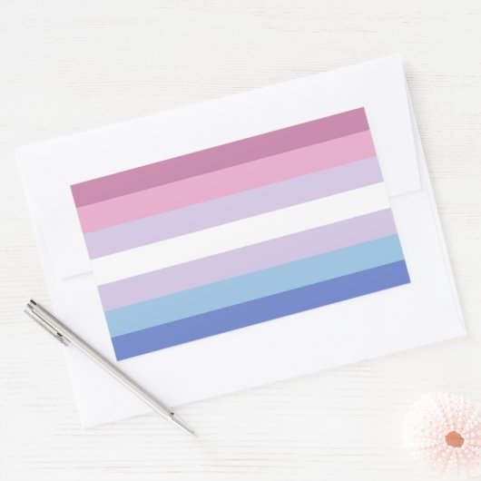 Sticker Rectangulaire Bigender Pride (Enveloppe)