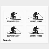 Sticker Rectangulaire Bigfoot Cares Telemark Ski (Feuille)