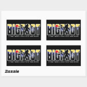 Sticker Rectangulaire Bigfoot se cachant dans les bois, Expédition sauva (Feuille)