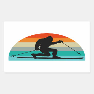 Sticker Rectangulaire Bigfoot Telemark Ski Arc-en-ciel