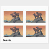 Sticker Rectangulaire Bighorn Sheep American West Wildlife (Feuille)