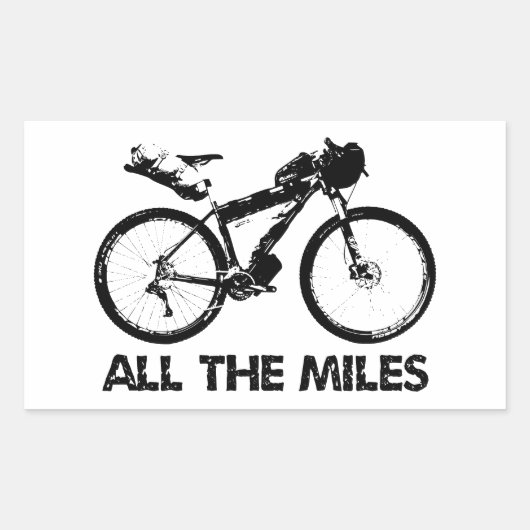 Sticker Rectangulaire Bikepacking Tous Les Miles (Devant)