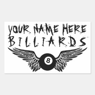Sticker Rectangulaire billard à huit boules volant