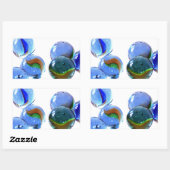 Sticker Rectangulaire Billes Bleues (Feuille)