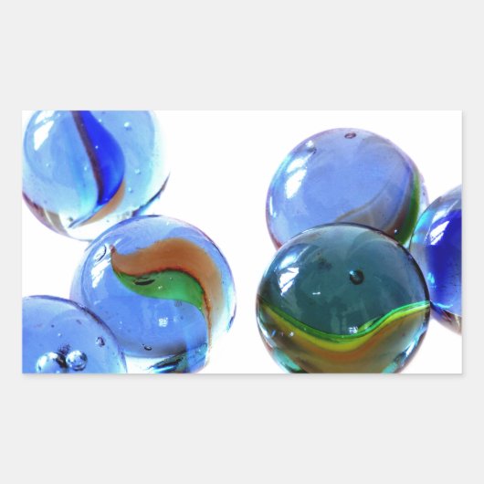 Sticker Rectangulaire Billes Bleues (Devant)