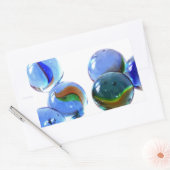 Sticker Rectangulaire Billes Bleues (Enveloppe)