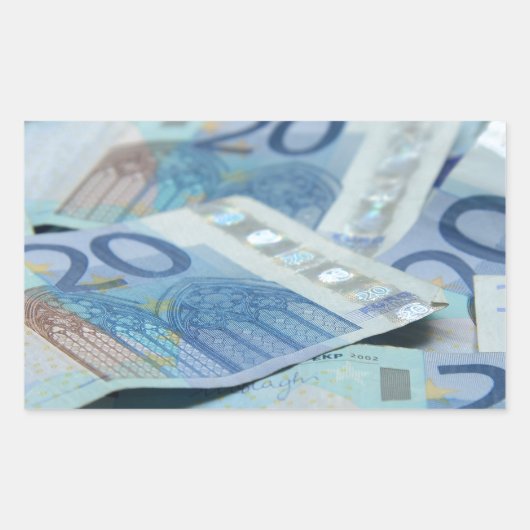 Sticker Rectangulaire Billets de 20 euros - Argent Art (Devant)