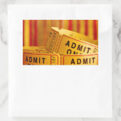 Sticker Rectangulaire Billets de cinéma rouge et jaune (Sac)
