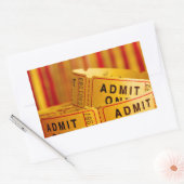Sticker Rectangulaire Billets de cinéma rouge et jaune (Enveloppe)