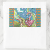 Sticker Rectangulaire BILLETS EN FLAMANT ROSE ROSE COULEUR SOMMAIRE Rec (Sac)