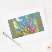 Sticker Rectangulaire BILLETS EN FLAMANT ROSE ROSE COULEUR SOMMAIRE Rec (Enveloppe)