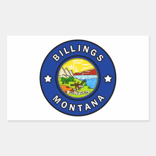 Sticker Rectangulaire Billings Montana (Devant)
