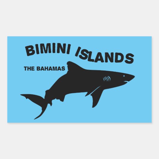 Sticker Rectangulaire Bimini Iles Plongée Sous-Marine Avec Requins - Bah (Devant)
