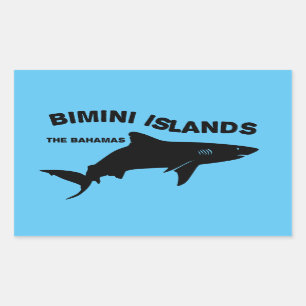 Sticker Rectangulaire Bimini Iles Plongée Sous-Marine Avec Requins - Bah