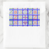 Sticker Rectangulaire Bingo Game Motifs Grille (Sac)