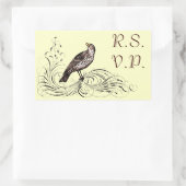 Sticker Rectangulaire Bird on Scroll (Sac)