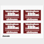 Sticker Rectangulaire Birmingham, Alabama (Feuille)