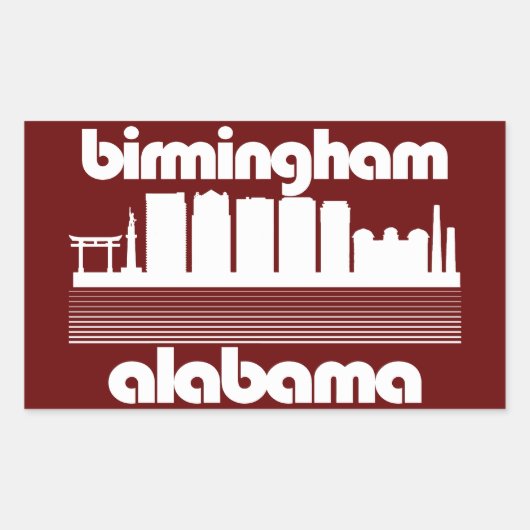 Sticker Rectangulaire Birmingham, Alabama (Devant)