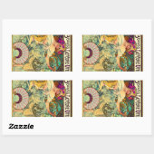 Sticker Rectangulaire Biscuits Lefevre-Utile par Alphonse Mucha (1896) (Feuille)