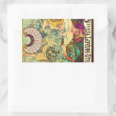 Sticker Rectangulaire Biscuits Lefevre-Utile par Alphonse Mucha (1896) (Sac)