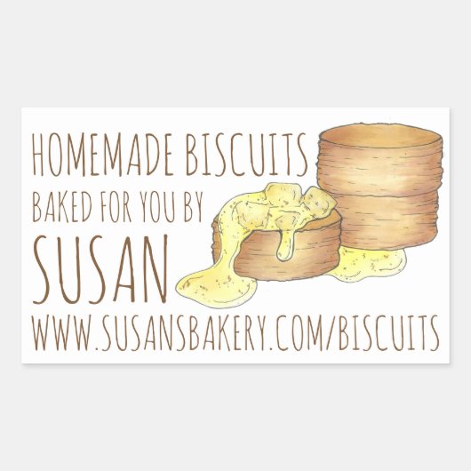 Sticker Rectangulaire Biscuits Maison Fabriqués Par La Cuisine Du Sud (Devant)