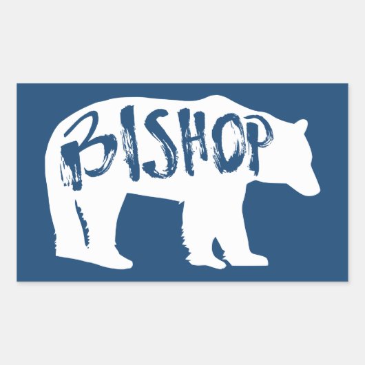 Sticker Rectangulaire Bishop California Bear (Devant)