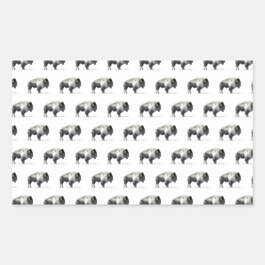 Sticker Rectangulaire Bison américain (Devant)