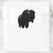 Sticker Rectangulaire Bison de bison noir et blanc Pop Art (Sac)