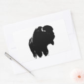 Sticker Rectangulaire Bison de bison noir et blanc Pop Art (Enveloppe)