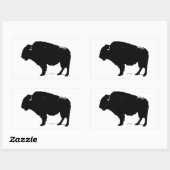 Sticker Rectangulaire Bison de Buffalo Art noir et blanc (Feuille)