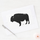 Sticker Rectangulaire Bison de Buffalo Art noir et blanc (Enveloppe)