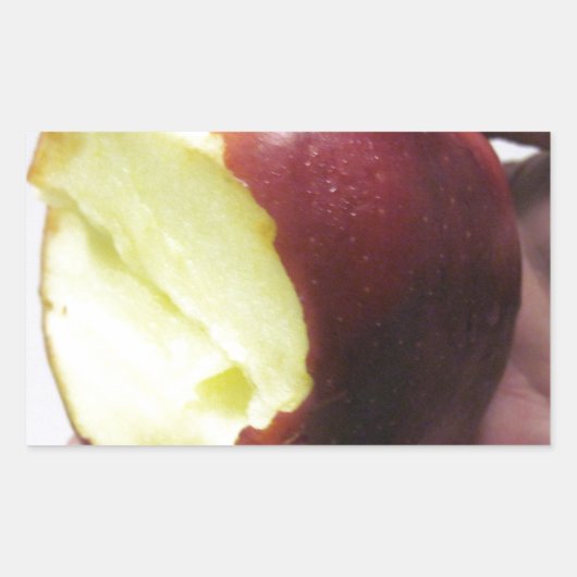 Sticker Rectangulaire Bitten Red Apple (Devant)