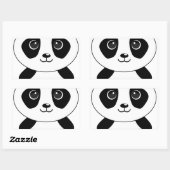 Sticker Rectangulaire Bizarre d'ours de panda (Feuille)