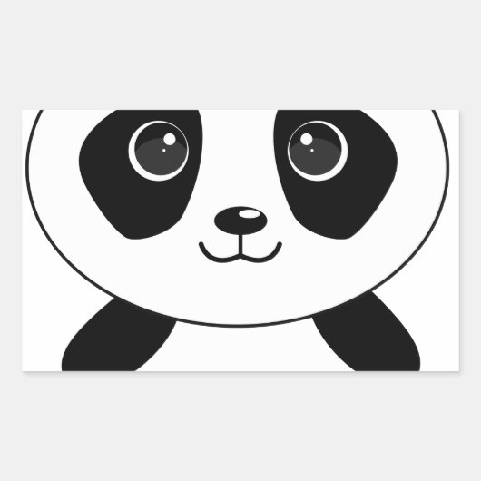 Sticker Rectangulaire Bizarre d'ours de panda (Devant)