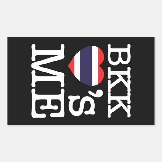 STICKER RECTANGULAIRE BKK LOVE'S ME (Devant)