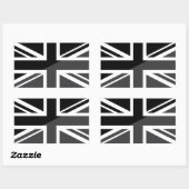 Sticker Rectangulaire Black and grey Union Jack British(UK) Flag (Feuille)