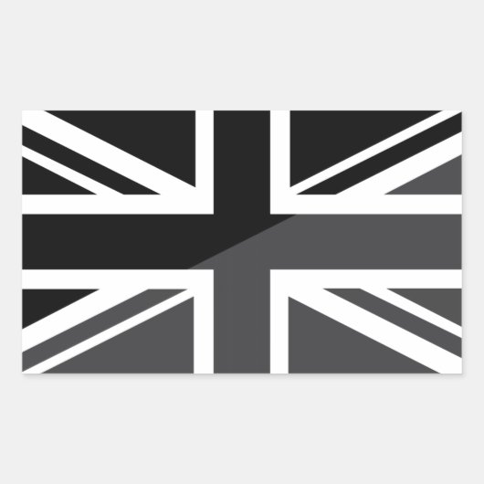 Sticker Rectangulaire Black and grey Union Jack British(UK) Flag (Devant)