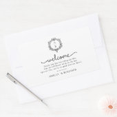 Sticker Rectangulaire black and white foliage Crest wedding invitation (Enveloppe)