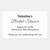 Sticker Rectangulaire Black and White Typography Bridal Shower (Devant)