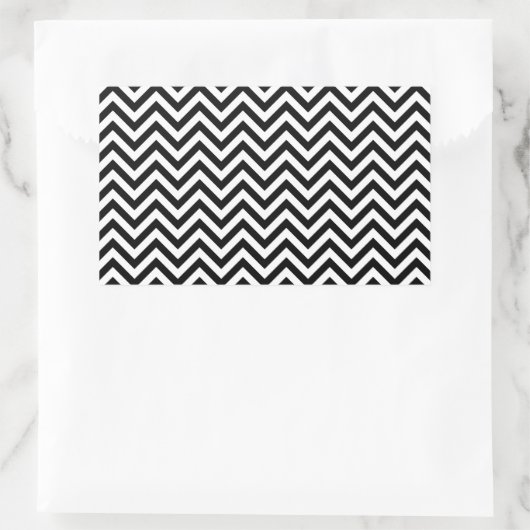 Sticker Rectangulaire Black and White Zigzag (Sac)