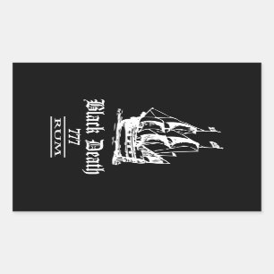 Sticker Rectangulaire Black Death 777 - Ol Ships Rum