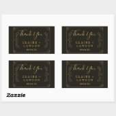 Sticker Rectangulaire Black Gold Frame Bordures Merci Classic (Feuille)